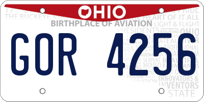OH license plate GOR4256