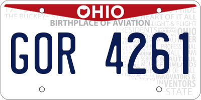 OH license plate GOR4261