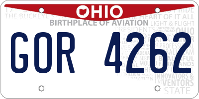 OH license plate GOR4262