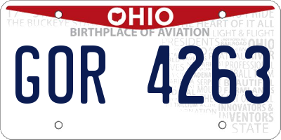 OH license plate GOR4263