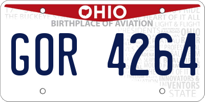 OH license plate GOR4264