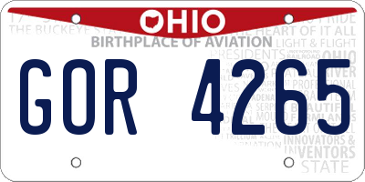 OH license plate GOR4265