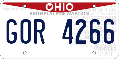 OH license plate GOR4266