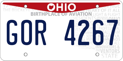OH license plate GOR4267