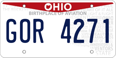 OH license plate GOR4271