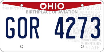 OH license plate GOR4273
