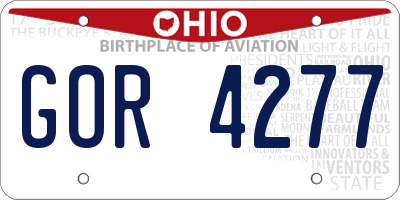 OH license plate GOR4277