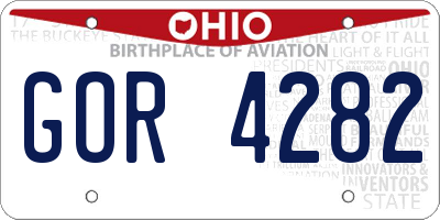 OH license plate GOR4282