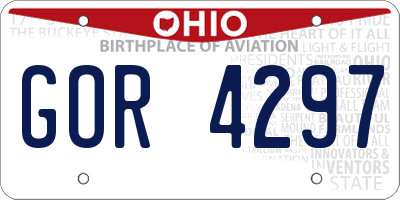 OH license plate GOR4297