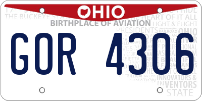 OH license plate GOR4306
