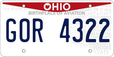 OH license plate GOR4322