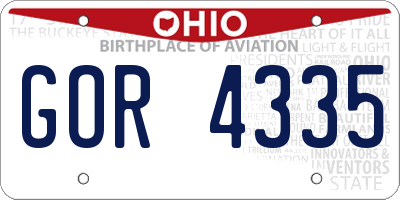 OH license plate GOR4335