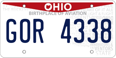 OH license plate GOR4338