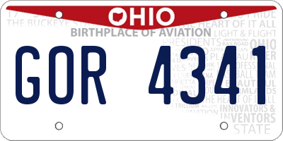 OH license plate GOR4341