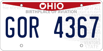 OH license plate GOR4367