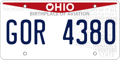OH license plate GOR4380