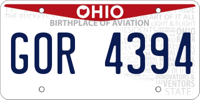 OH license plate GOR4394