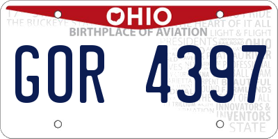 OH license plate GOR4397