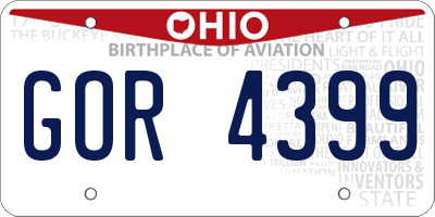 OH license plate GOR4399