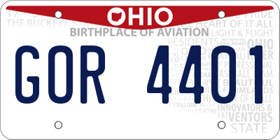 OH license plate GOR4401