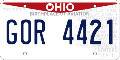 OH license plate GOR4421