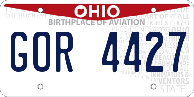 OH license plate GOR4427