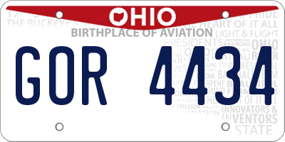 OH license plate GOR4434