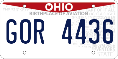 OH license plate GOR4436