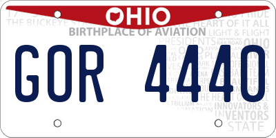 OH license plate GOR4440