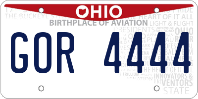 OH license plate GOR4444