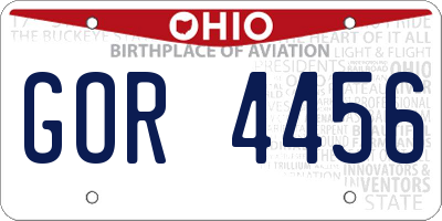 OH license plate GOR4456