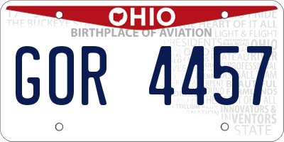 OH license plate GOR4457