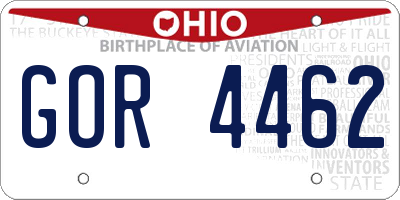 OH license plate GOR4462