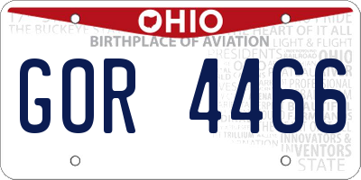 OH license plate GOR4466
