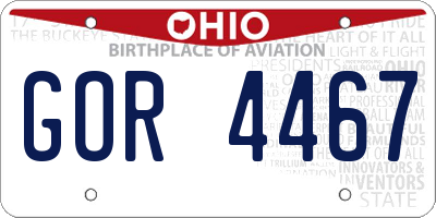 OH license plate GOR4467