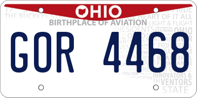 OH license plate GOR4468