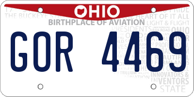 OH license plate GOR4469