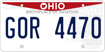 OH license plate GOR4470