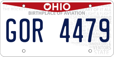 OH license plate GOR4479
