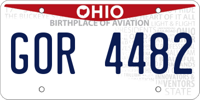 OH license plate GOR4482