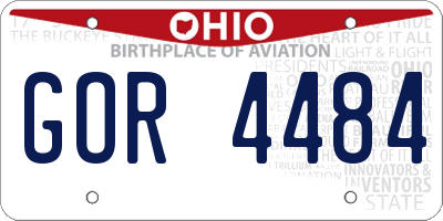 OH license plate GOR4484