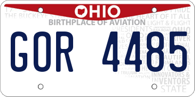 OH license plate GOR4485