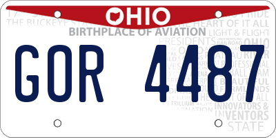 OH license plate GOR4487