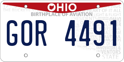 OH license plate GOR4491