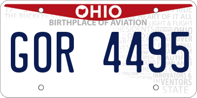 OH license plate GOR4495