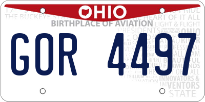 OH license plate GOR4497
