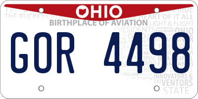 OH license plate GOR4498