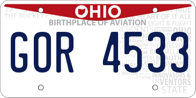 OH license plate GOR4533