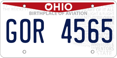 OH license plate GOR4565