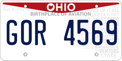 OH license plate GOR4569